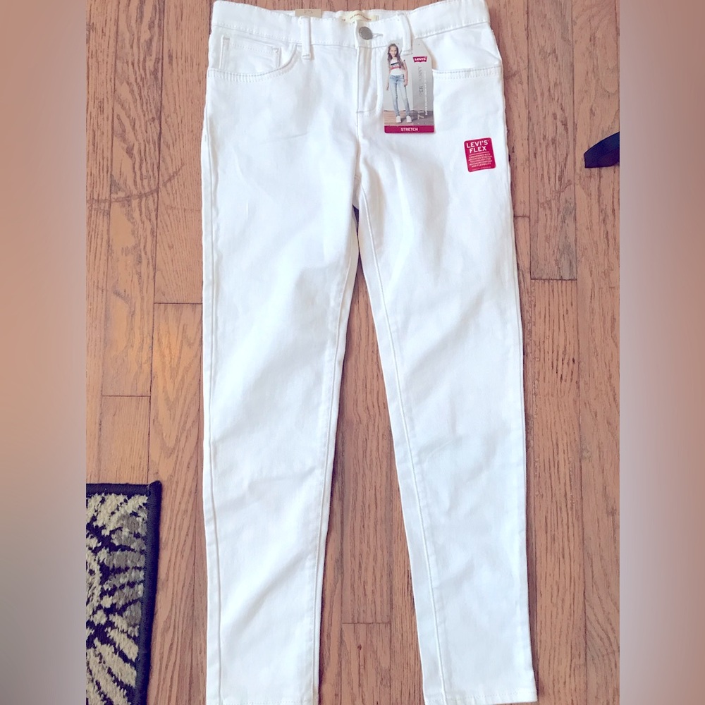 Levi’s Girls Kids 710 Super Skinny Jeans White Size 12R NWT
